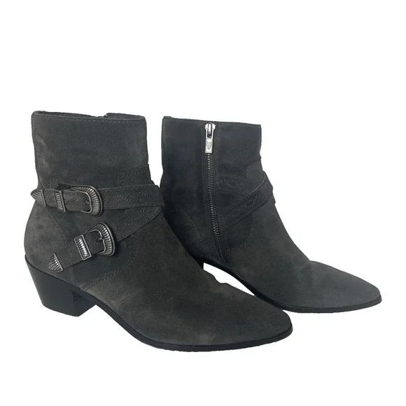 Frye Shoes Frye Ellen Ankle Bootie Women Gray Leather Block